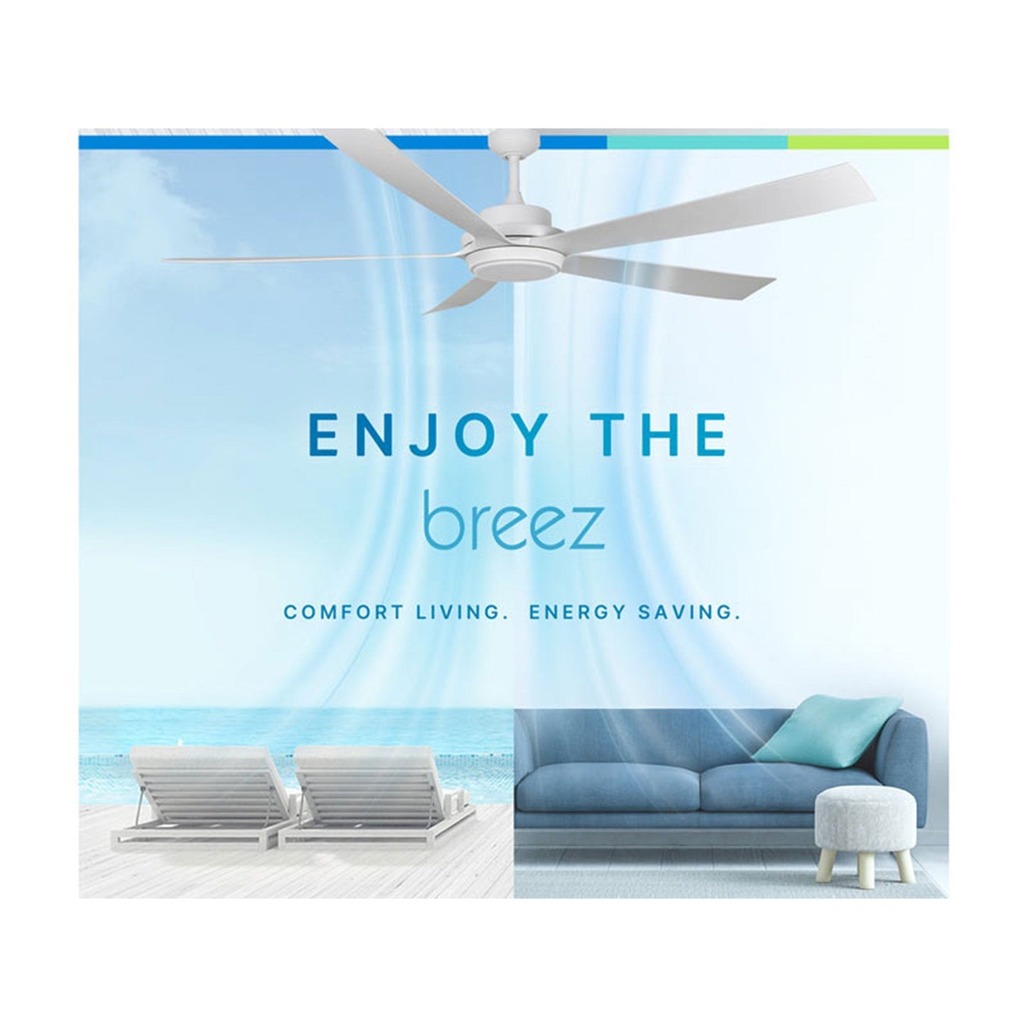 Delta Breez Pleasanton 72" Ceiling Fan with LED, Remote, Indoor/Outdoor, Black