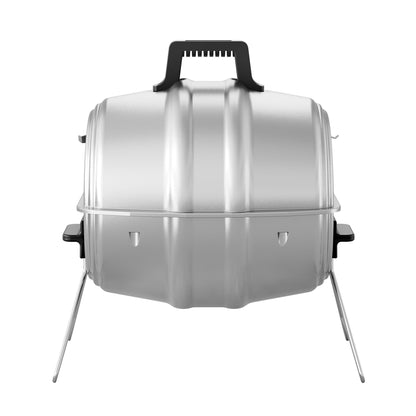 Americana Grills Keg A Que Charcoal BBQ Portable Grill, 186 Square Inch, Silver