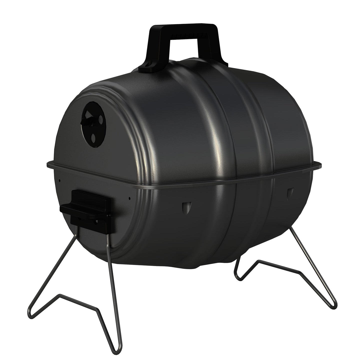 Americana Grills Keg A Que Charcoal BBQ Portable Grill, 186 Square Inch, Black