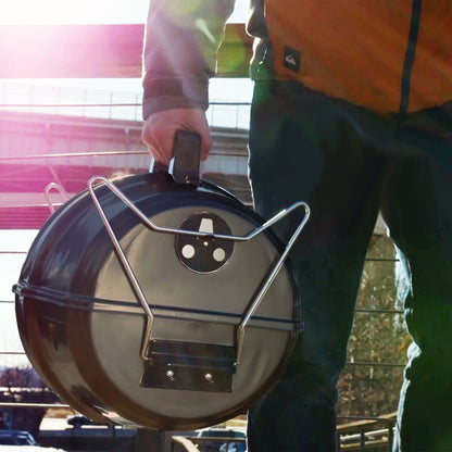 Americana Grills Keg A Que Charcoal BBQ Portable Grill, 186 Square Inch, Black