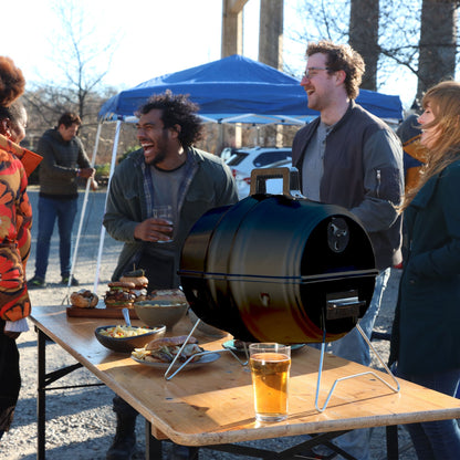 Americana Grills Keg A Que Charcoal BBQ Portable Grill, 186 Square Inch, Black