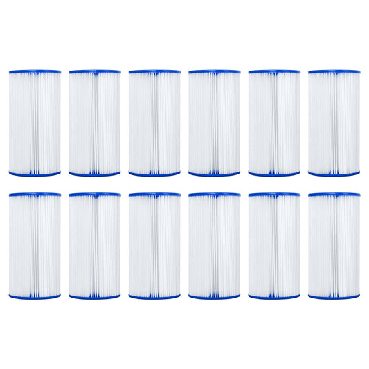 Bestway 4.2 x8 Inch Type III-A/C Filter Cartridge Swimming Pool Pump, 12 Pack