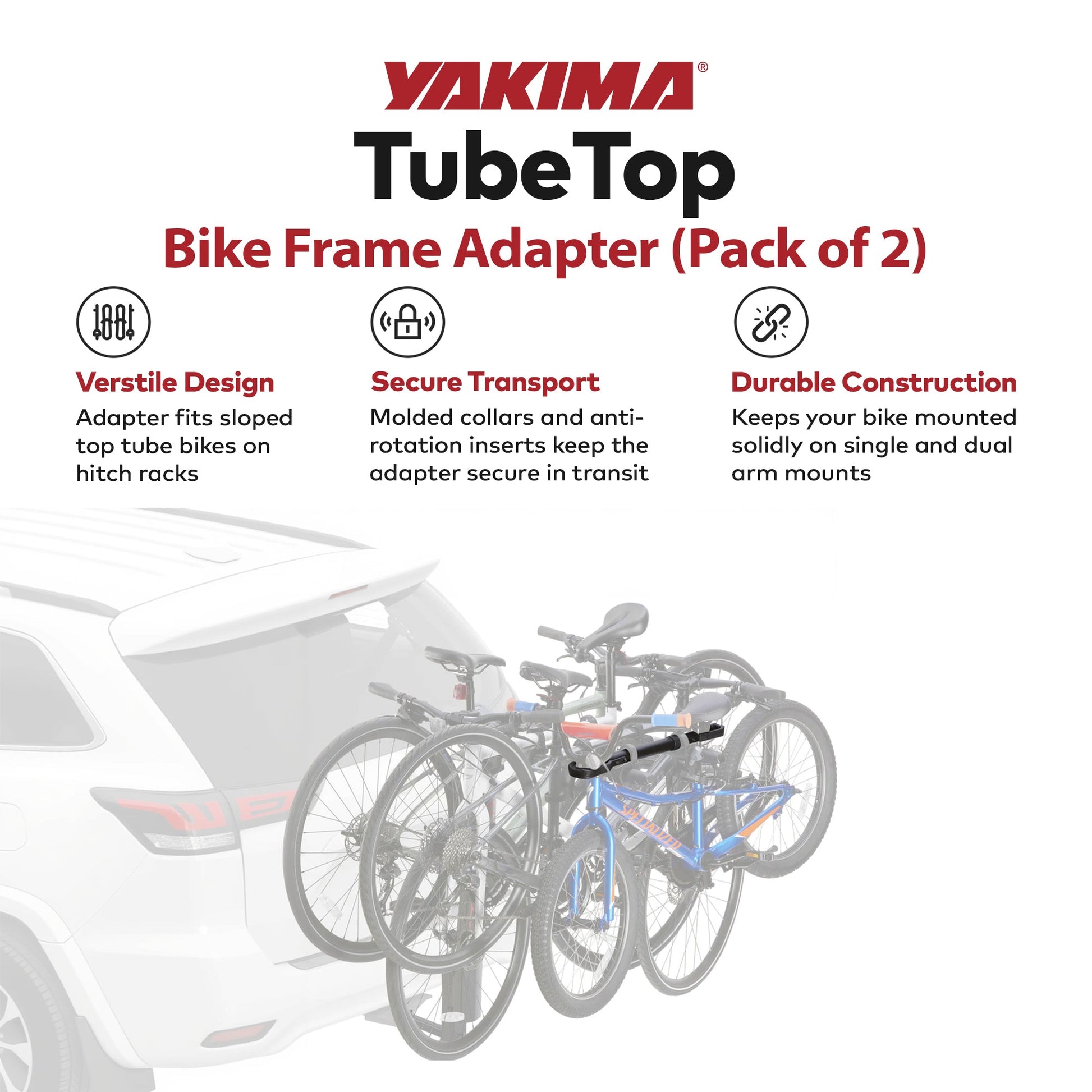Yakima TubeTop Hitch Mounted Bike Rack with Seat Post Mounting Type, 2 Pack - Find Fresh Goods