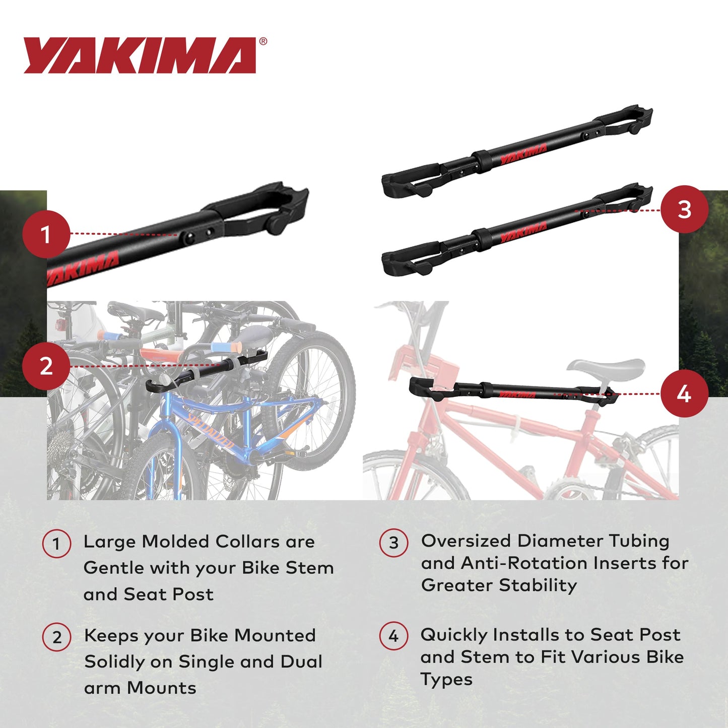 Yakima TubeTop Hitch Mounted Bike Rack with Seat Post Mounting Type, 2 Pack - Find Fresh Goods