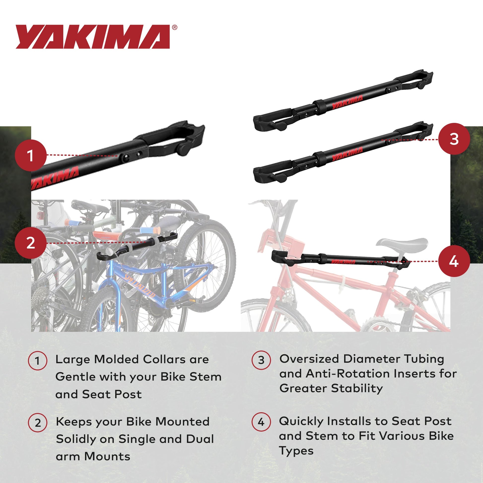 Yakima TubeTop Hitch Mounted Bike Rack with Seat Post Mounting Type, 2 Pack - Find Fresh Goods