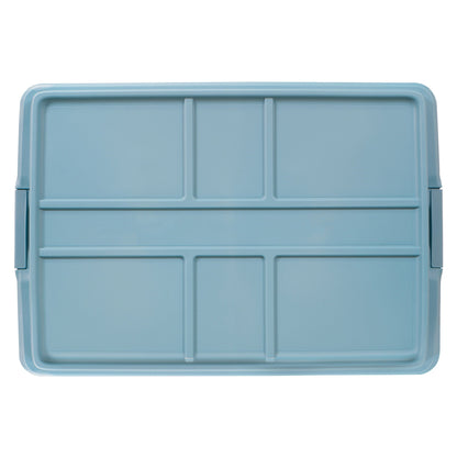 Hefty 72 Qt Hi-Rise Stackable Plastic Storage Bin with Lid, 6 Pack, Smoke Blue