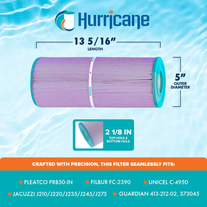 Hurricane 4 Pack HF4950-01P Platinum Purple Spa Filter Cartridge Replacement