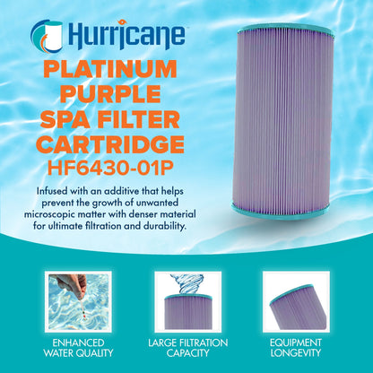 Hurricane 3 Pack HF6430-01P Platinum Purple Spa Filter Cartridge Replacement