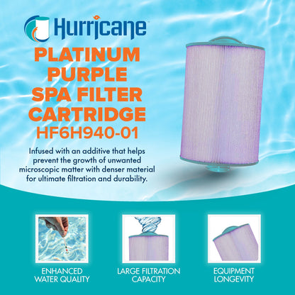 Hurricane 2 Pack HF6H940-01P Platinum Purple Spa Filter Cartridge Replacement