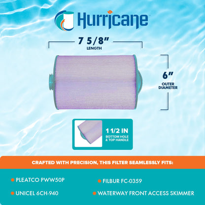Hurricane 3 Pack HF6H940-01P Platinum Purple Spa Filter Cartridge Replacement