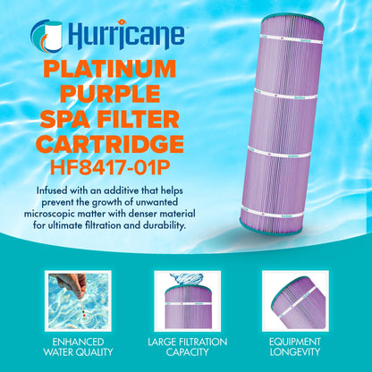 Hurricane 4 Pack HF8417-01P Platinum Purple Pool Filter Cartridge Replacement