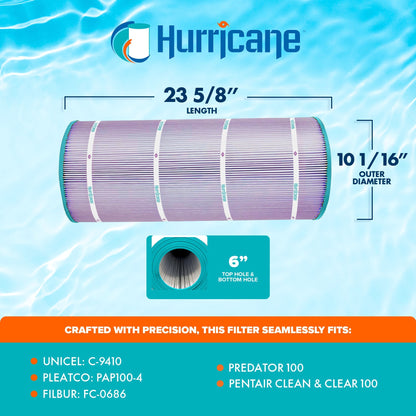 Hurricane HF9410-01P Platinum Purple Pool and Spa Filter Cartridge Replacement