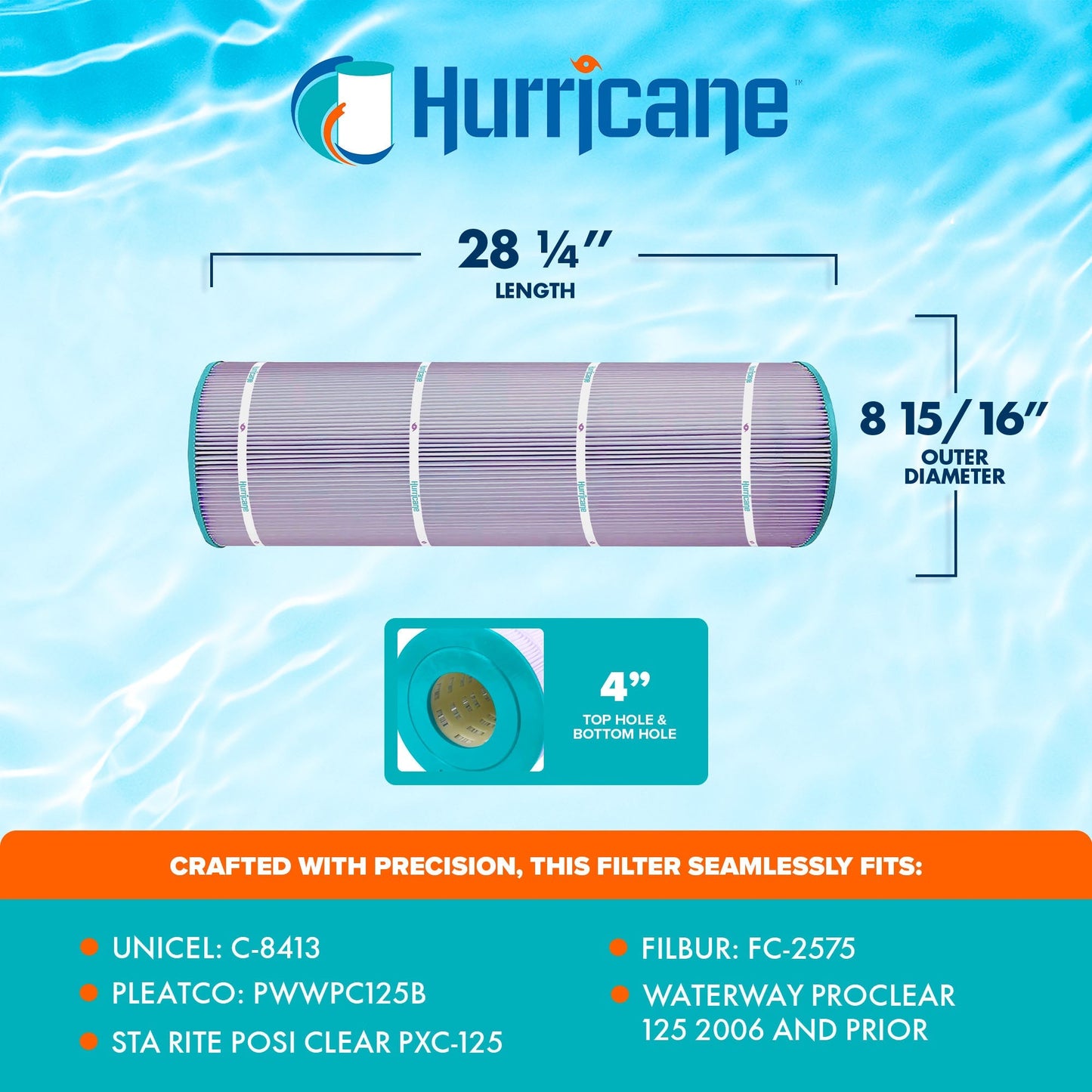 Hurricane HF8413-01P Platinum Purple Pool and Spa Filter Cartridge Replacement