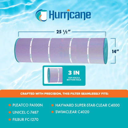 Hurricane 12 Pack HF7487-04P Platinum Purple Spa Filter Cartridge Replacement