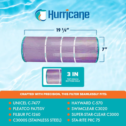 Hurricane 8 Pack HF7477-04P Platinum Purple Pool and Spa Cartridge Replacement