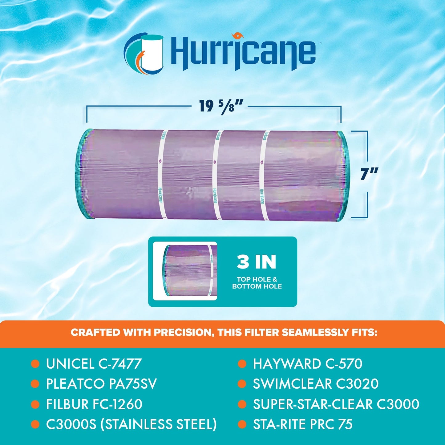 Hurricane 16 Pack HF7477-04P Platinum Purple Pool and Spa Cartridge Replacement