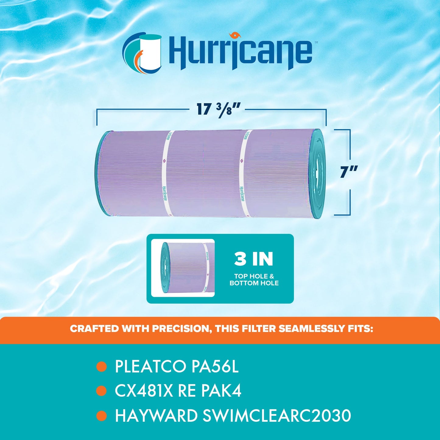 Hurricane 16 Pack HF56SV-04P Platinum Purple Pool Filter Cartridge Replacement