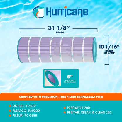 Hurricane 3 Pack HF9419-01P Platinum Purple Spa Filter Cartridge Replacement