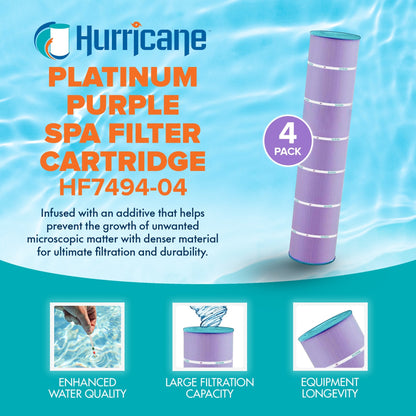 Hurricane 16 Pack HF7494-04P Purple Platinum Pool Filter Cartridge Replacement