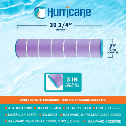 Hurricane 12 Pack HF7494-04P Purple Platinum Pool Filter Cartridge Replacement