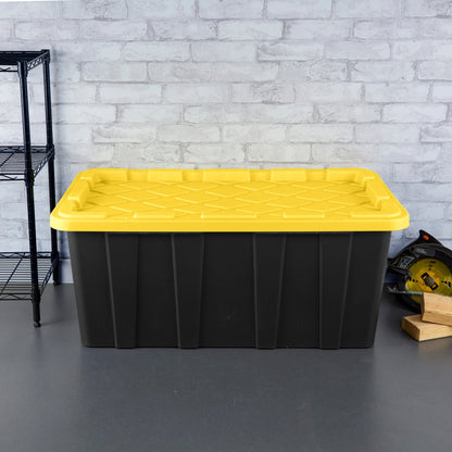 Sterilite 38 Gallon Industrial Stackable Storage Tote Lidded Containers, 16 Pack