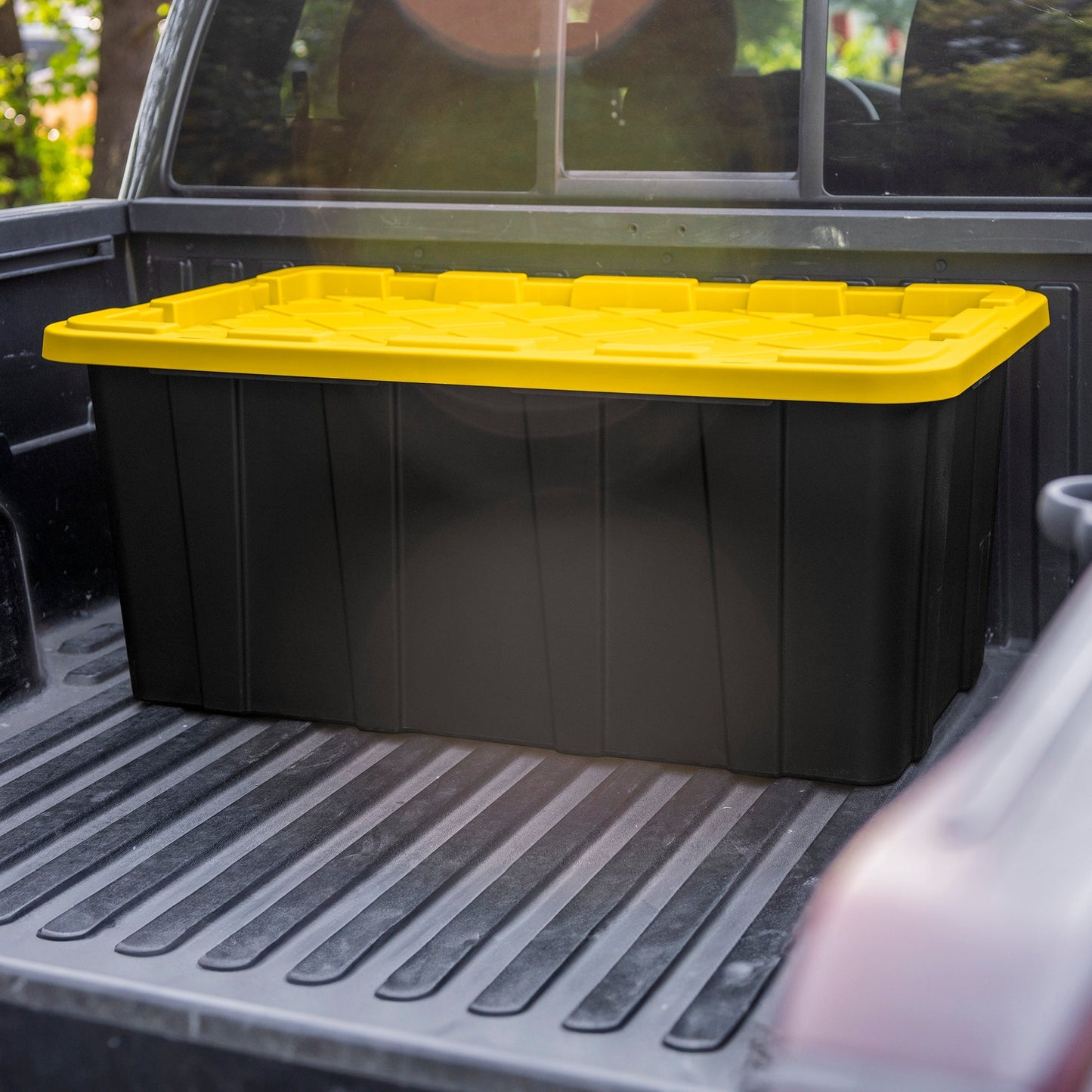 Sterilite 38 Gallon Industrial Stackable Storage Tote Lidded Containers, 12 Pack