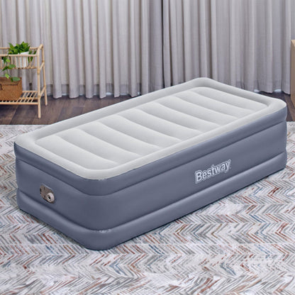 Bestway Tritech Air Mattress Inflatable Twin-Sized Bed with Built-In AC Pump