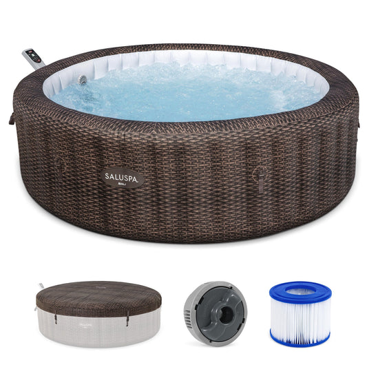 Bestway SaluSpa Bali Smart AirJet Inflatable Hot Tub w/ EnergySense Cover, Brown