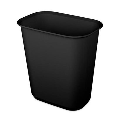 Sterilite Rectangular Wastebasket 5.5 Gallon Open Top Trash Bin, 12 Pack, Black