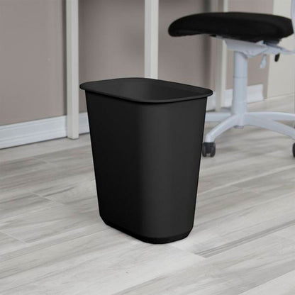 Sterilite Rectangular Wastebasket 5.5 Gallon Open Top Trash Bin, 12 Pack, Black