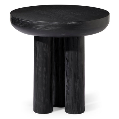 OWEN RUSTIC WOODEN SIDE TABLE IN AGED BLACK