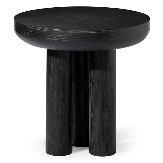 OWEN RUSTIC WOODEN SIDE TABLE IN AGED BLACK