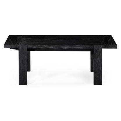 ANGELO RUSTIC RECTANGULAR WOODEN COFFEE TABLE IN AGED BLACK