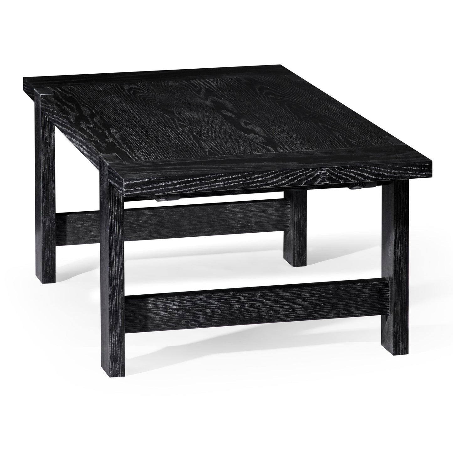 ANGELO RUSTIC RECTANGULAR WOODEN COFFEE TABLE IN AGED BLACK