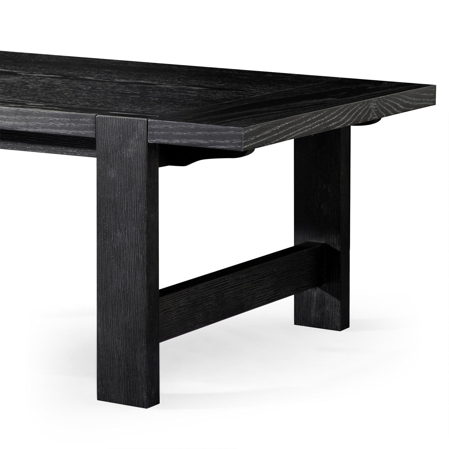 ANGELO RUSTIC RECTANGULAR WOODEN COFFEE TABLE IN AGED BLACK