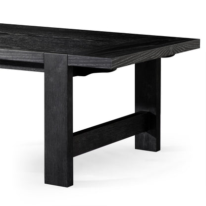 ANGELO RUSTIC RECTANGULAR WOODEN COFFEE TABLE IN AGED BLACK