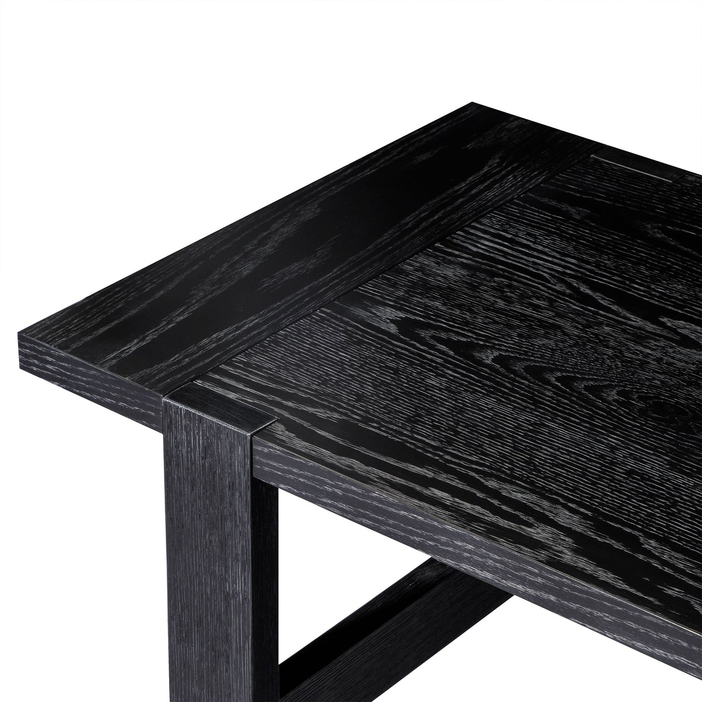ANGELO RUSTIC RECTANGULAR WOODEN COFFEE TABLE IN AGED BLACK