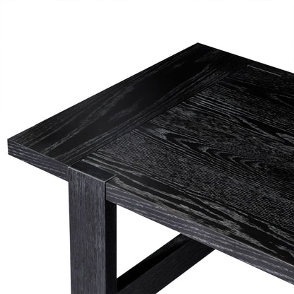 ANGELO RUSTIC RECTANGULAR WOODEN COFFEE TABLE IN AGED BLACK
