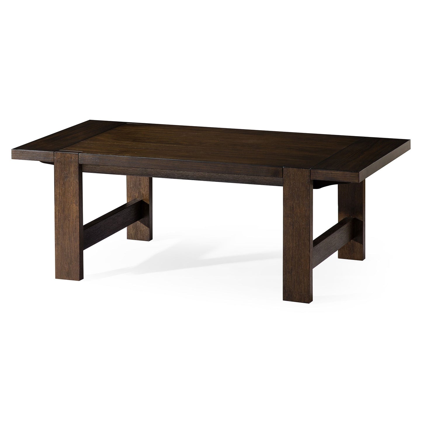 ANGELO RUSTIC RECTANGULAR WOODEN COFFEE TABLE IN AGED BROWN