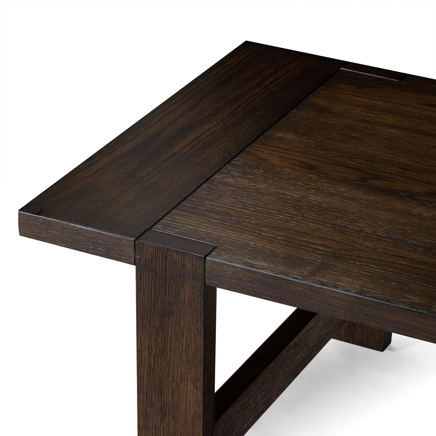 ANGELO RUSTIC RECTANGULAR WOODEN COFFEE TABLE IN AGED BROWN