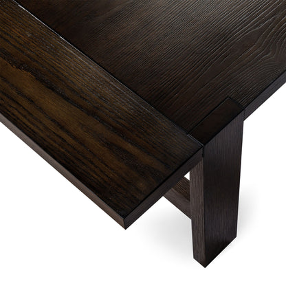 ANGELO RUSTIC RECTANGULAR WOODEN COFFEE TABLE IN AGED BROWN