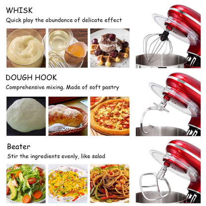 Costway Electric Food Stand Mixer 6 Speed 6.3Qt 660W Tilt-Head Stainless Steel Bowl