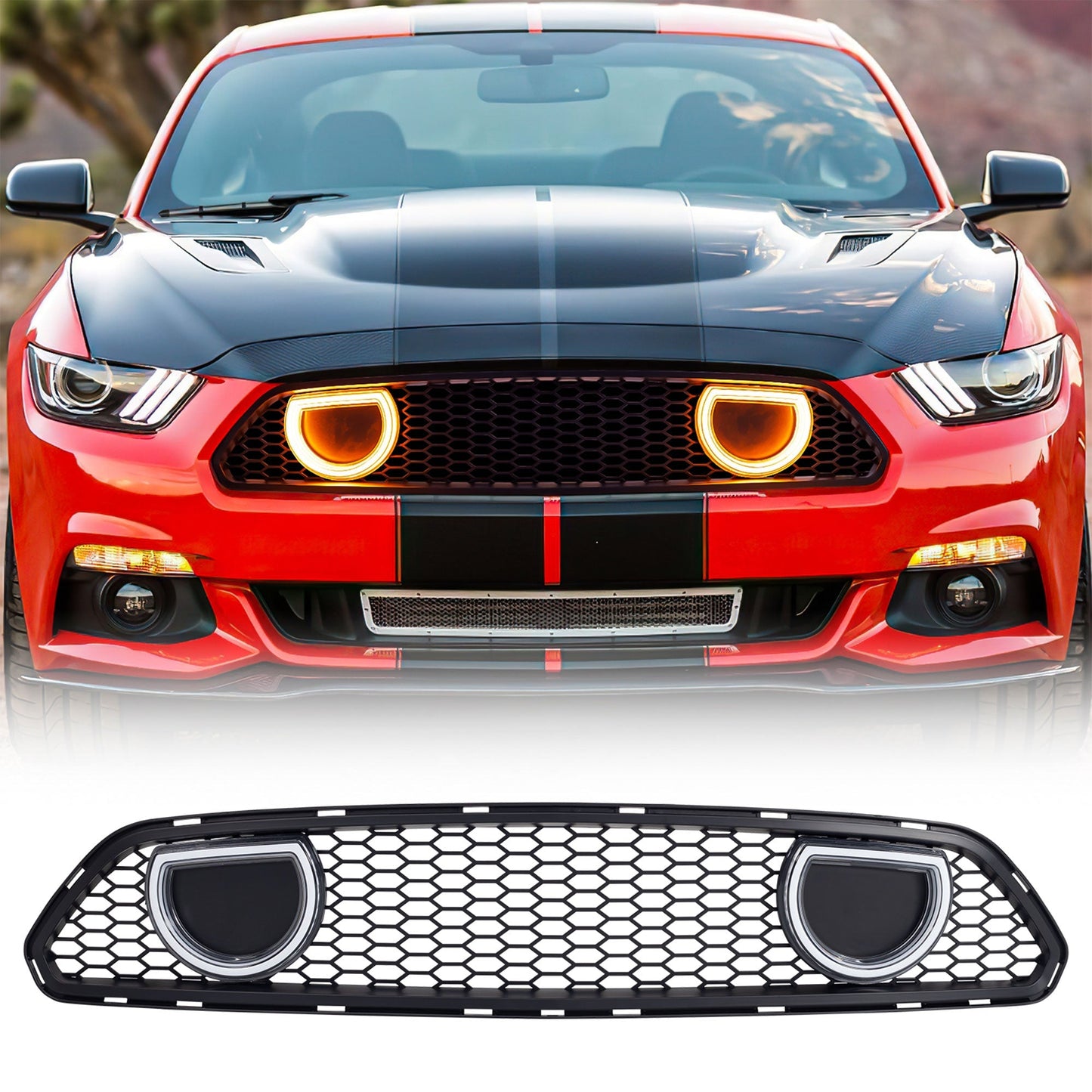 AMERICAN MODIFIED Front Grille for 2013-2014 Ford Mustang GT V6, Matte Black - Find Fresh Goods