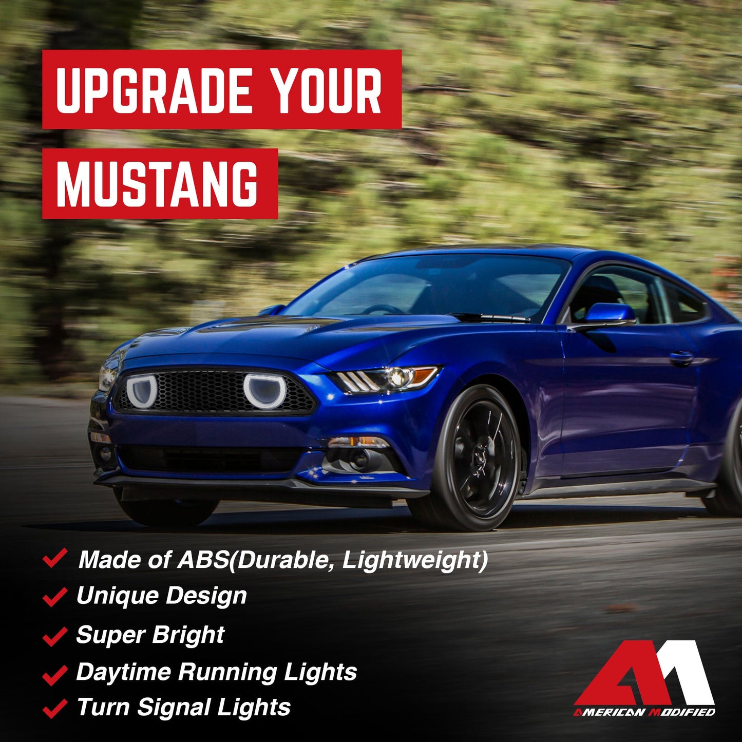 AMERICAN MODIFIED Front Grille for 2013-2014 Ford Mustang GT V6, Matte Black - Find Fresh Goods