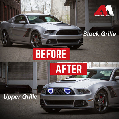 AMERICAN MODIFIED Mustang Front Upper Grille Fits 2013-2014 Ford Mustang GT V6 - Find Fresh Goods