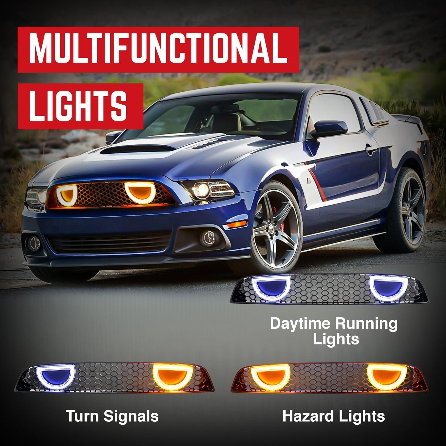 AMERICAN MODIFIED Mustang Front Upper Grille Fits 2013-2014 Ford Mustang GT V6 - Find Fresh Goods