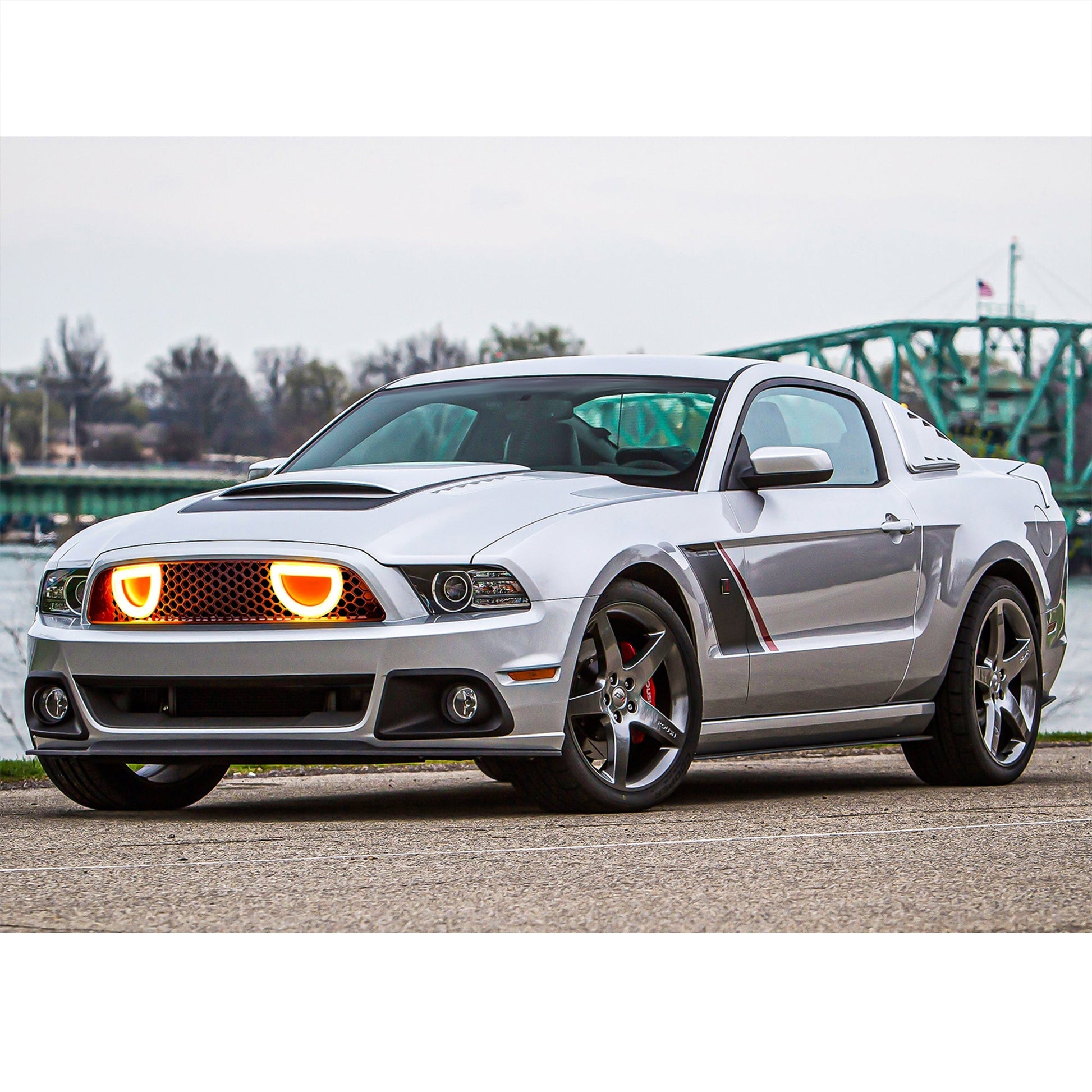 AMERICAN MODIFIED Mustang Front Upper Grille Fits 2013-2014 Ford Mustang GT V6 - Find Fresh Goods