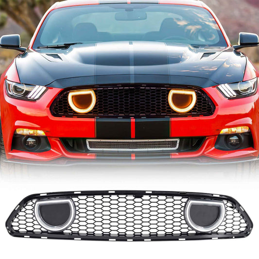 AMERICAN MODIFIED Grille for 15-17 Ford Mustang EcoBoost, GT, & V6, Glossy Black