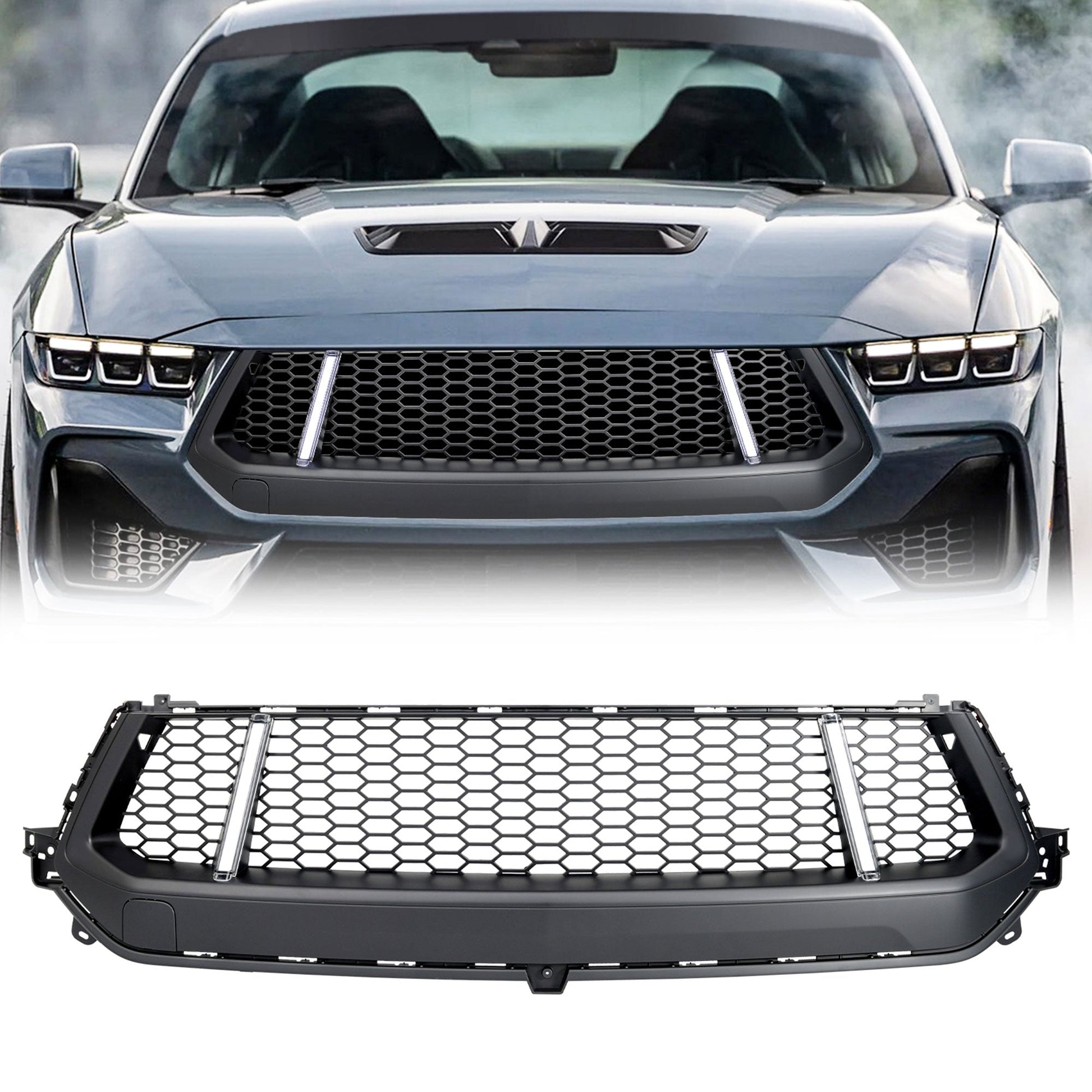 AMERICAN MODIFIED GT Style Front Grille w/LED DRL for 2024+ Mustang EcoBoost/GT - Find Fresh Goods