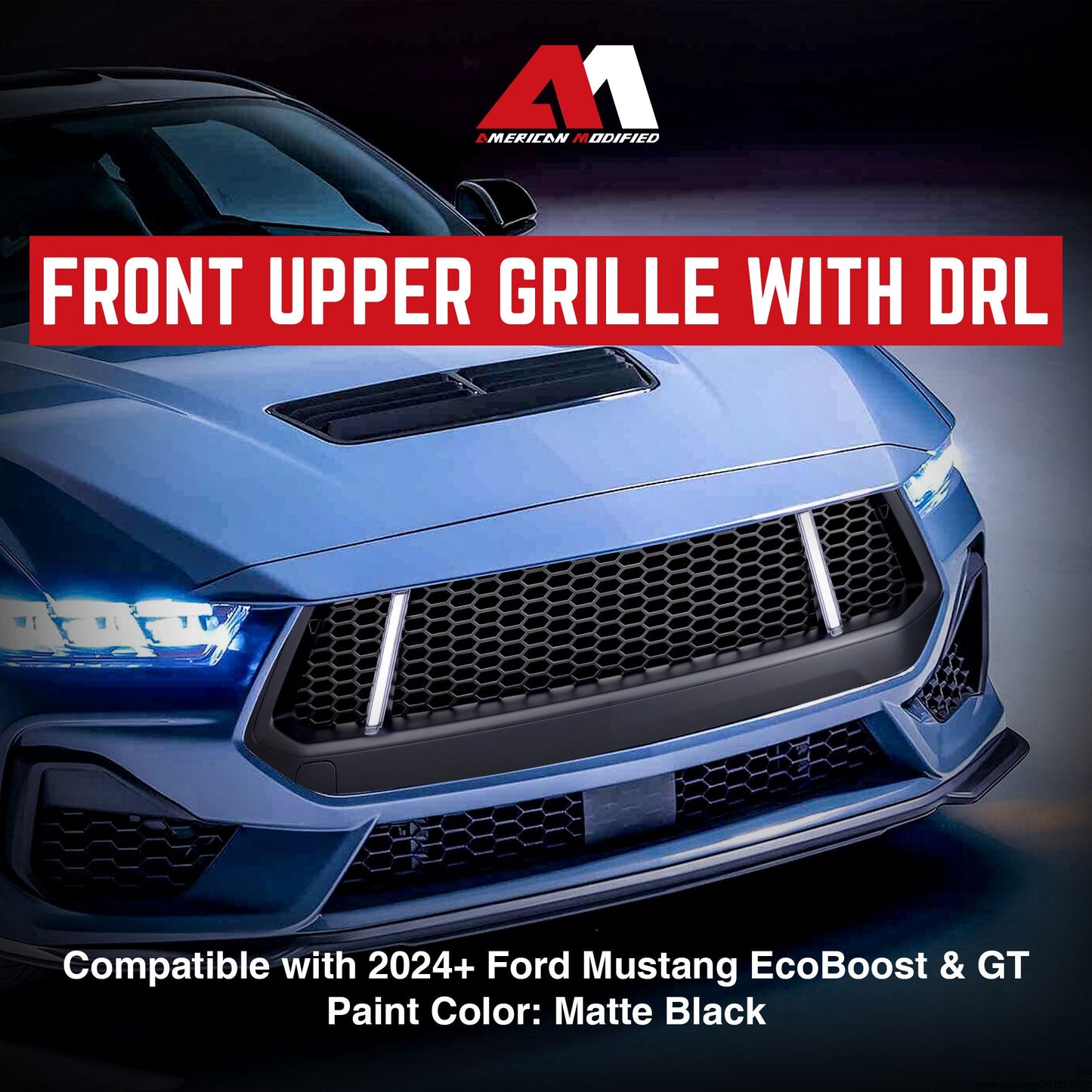 AMERICAN MODIFIED GT Style Front Grille w/LED DRL for 2024+ Mustang EcoBoost/GT - Find Fresh Goods